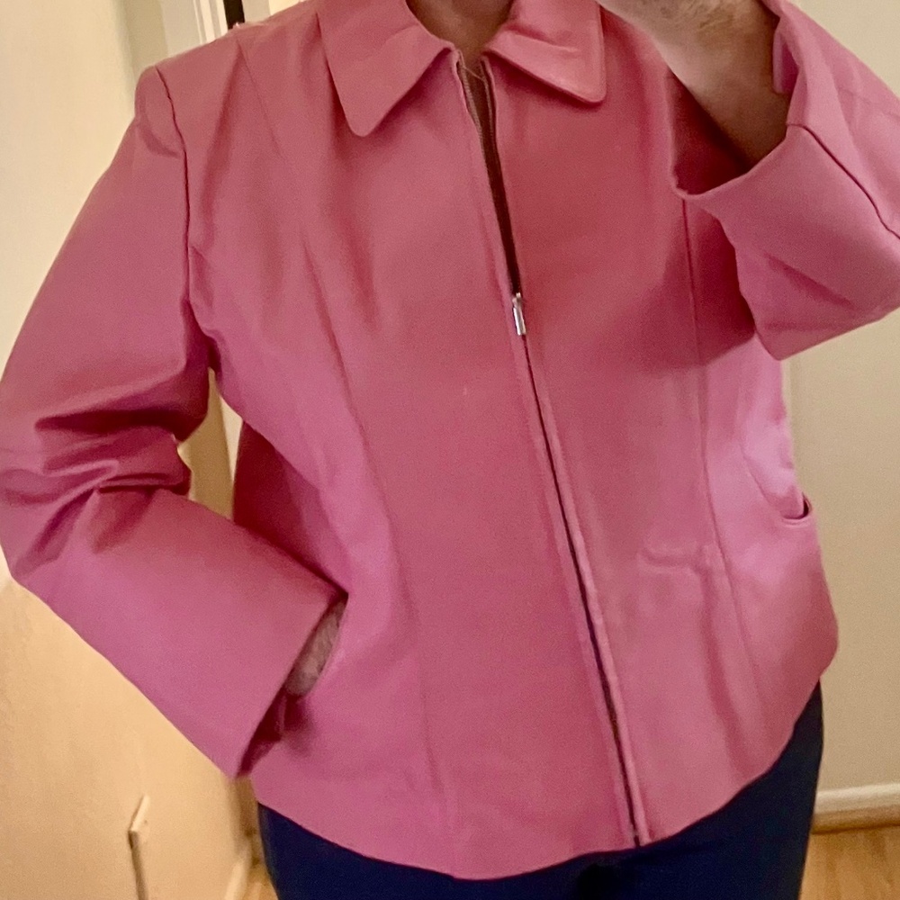 CHADWICK'S WOMEN'S GENUINE LEATHER JACKET XL LIKE NEW ZIP FRONT